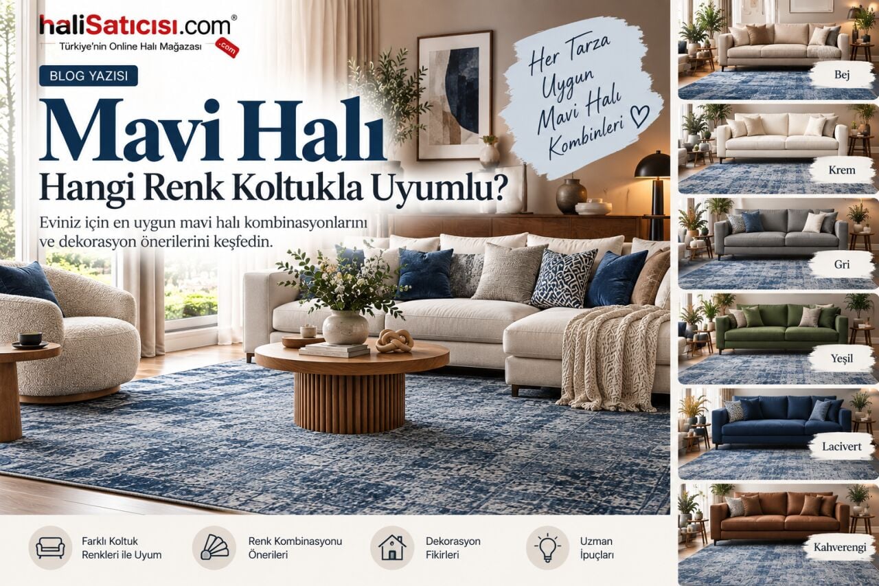 Mavi Halı Hangi Renk Koltukla Uyumlu? Mavi Halı Kombinasyon Rehberi