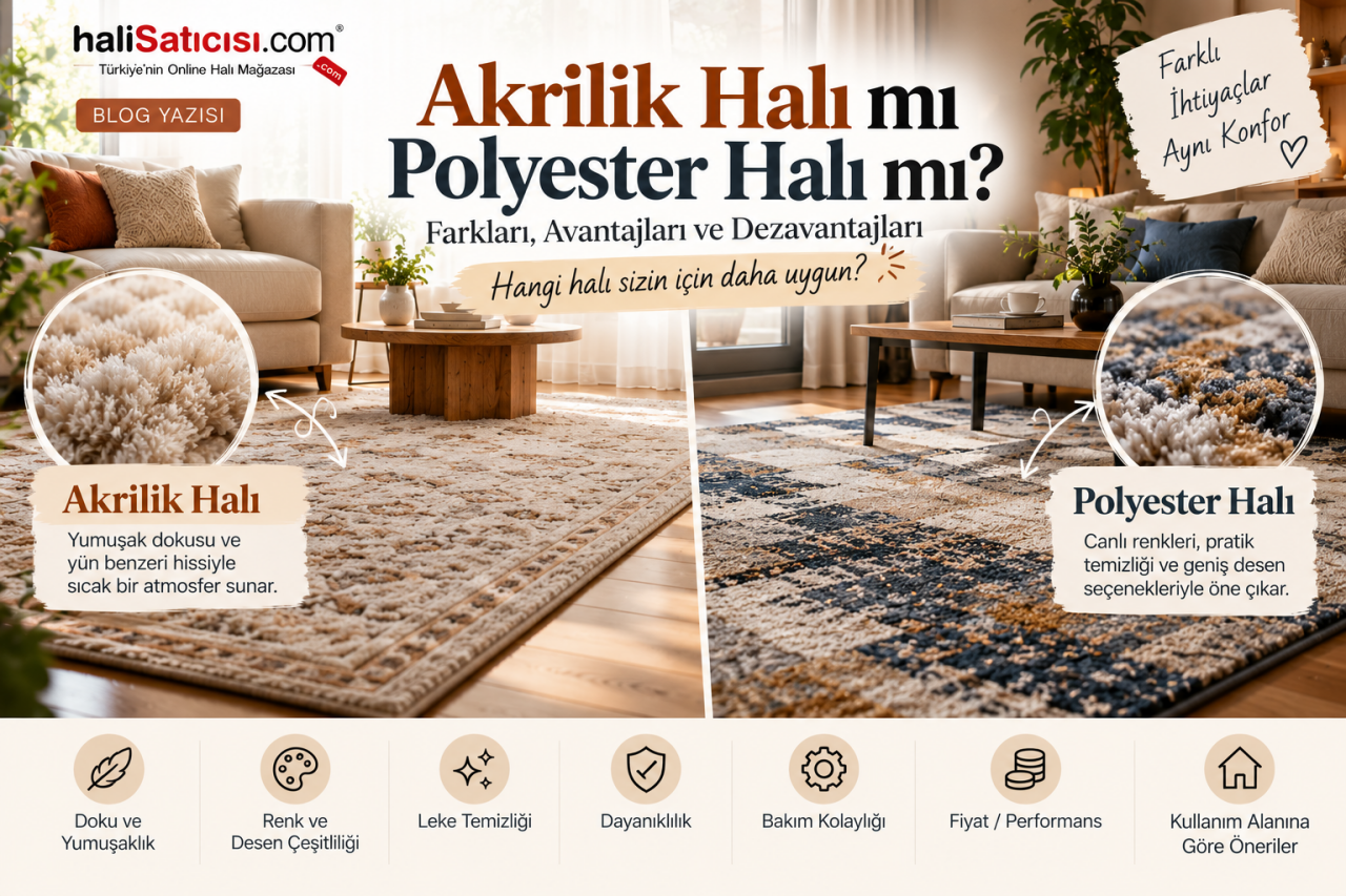 Akrilik Halı mı Polyester Halı mı? Farkları, Avantajları ve Dezavantajları
