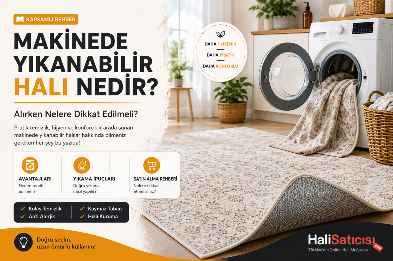 Makinede Yıkanabilir Halı Nedir? Alırken Nelere Dikkat Edilmeli? (2026 Rehberi)