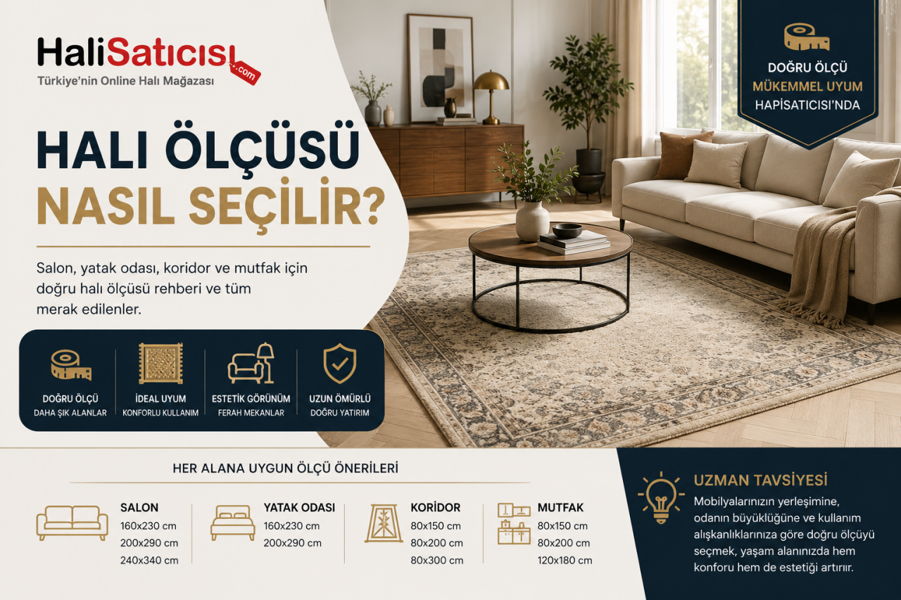 Halı Ölçüsü Nasıl Seçilir? Salon, Yatak Odası, Koridor ve Mutfak İçin Rehber
