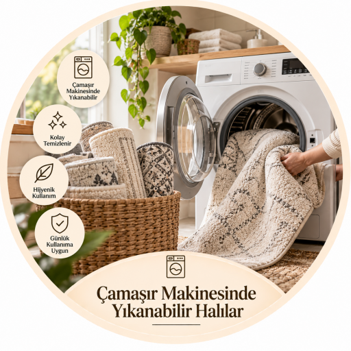 Çamaşır Makinesinde Yıkanabilir Halı