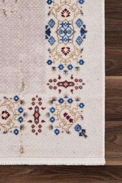 Koza Halı Nostalgia A3011D Krem Mavi