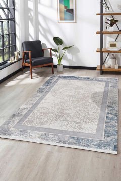 Festival Halı Amara  Modern Mavi Oda Halısı M1102A