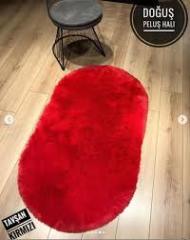 Doğuş Peluş Oval Post Halı Tavşan Kırmızı