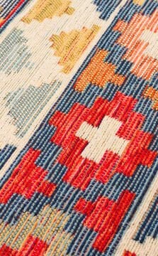Eko Halı Nomad Çift Taraflı Yıkanabilir Otantik Desen Kilim NMD 02 Aqua