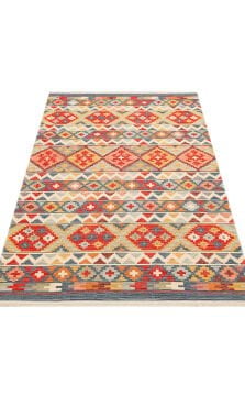 Eko Halı Nomad Çift Taraflı Yıkanabilir Otantik Desen Kilim NMD 02 Aqua
