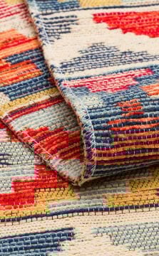 Eko Halı Nomad Çift Taraflı Yıkanabilir Otantik Desen Kilim NMD 02 Aqua