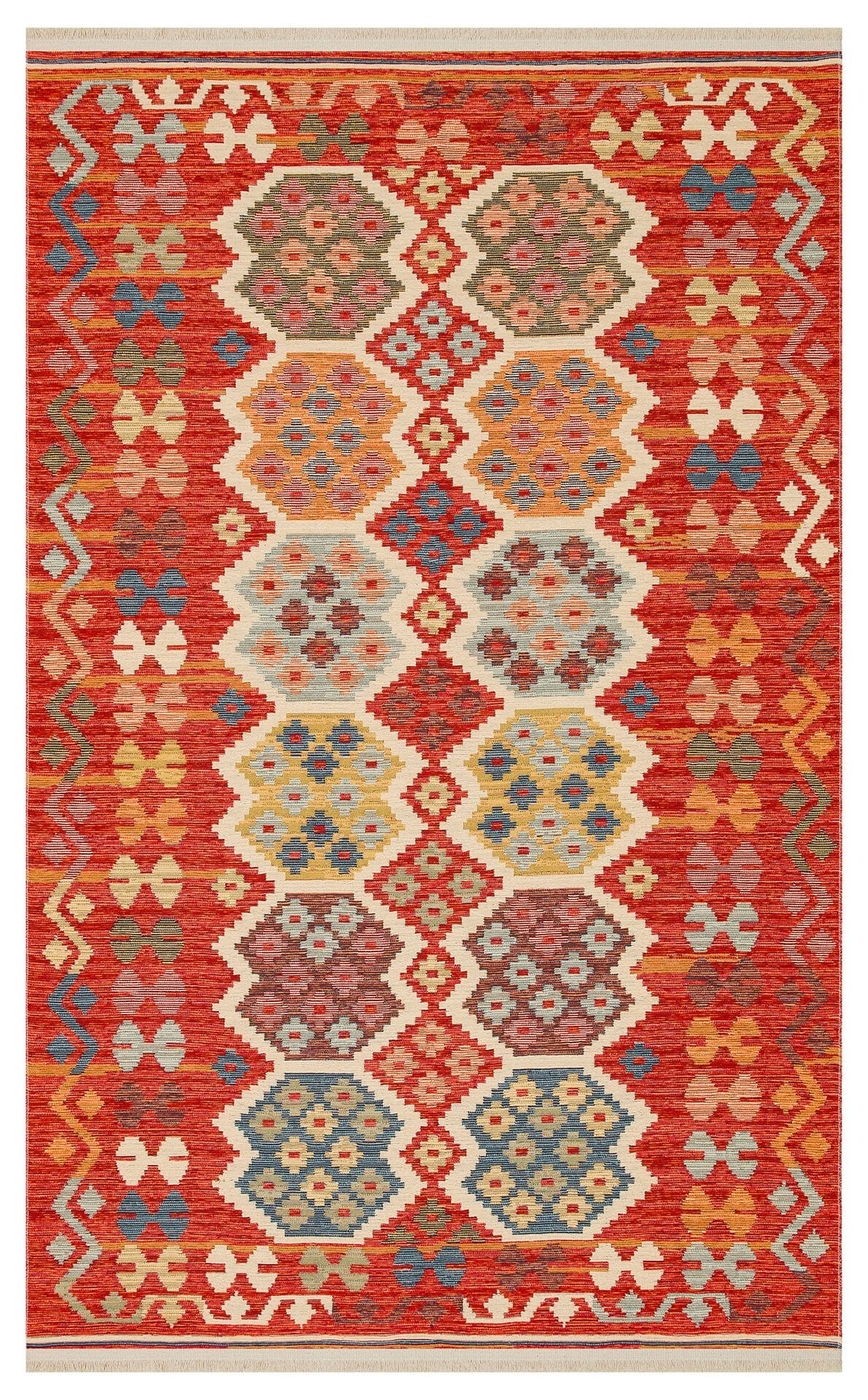 Eko Halı Nomad Çift Taraflı Yıkanabilir Otantik Desen Kilim NMD 03 Red