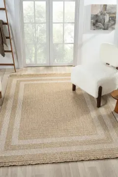 Seyran Halı İndia Hasır Görünümlü Halı 668 Beyaz