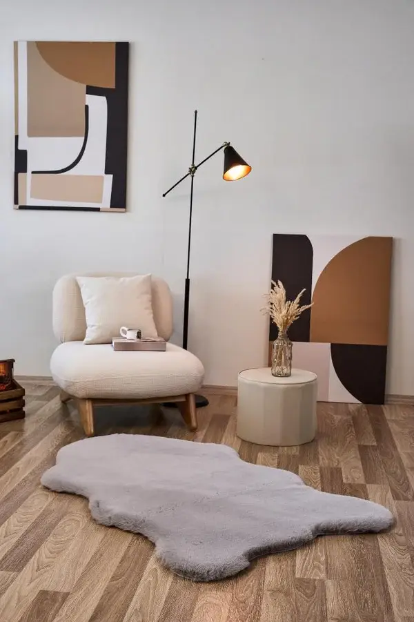 Apex Halı Palma Peluş Gri