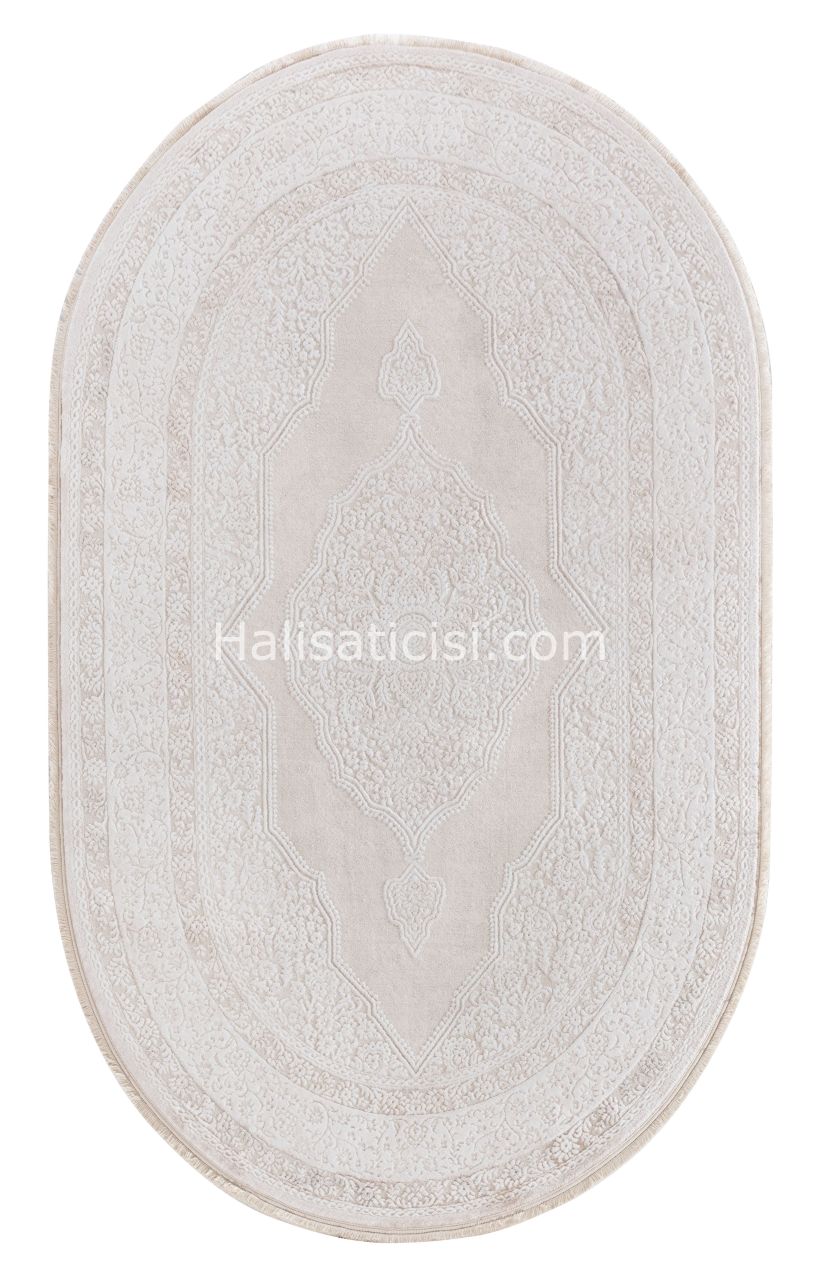 Ezgi B077X-BEJ-KREM OVAL 121x180