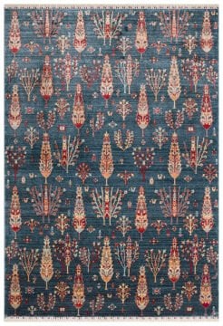 Eko Halı Zara Otantik Desen Özel Tezgah Halısı ZR 08 Navy Turquoise