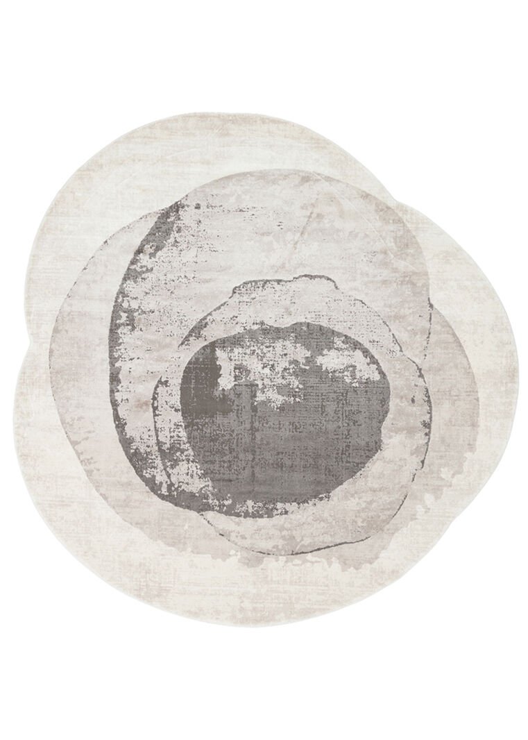 Eko Halı Amorf Tasarımlı Modern Viskon Halı UTP02 Cream Grey