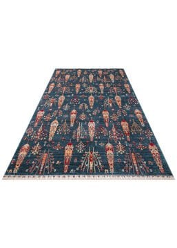 Eko Halı Zara Otantik Desen Özel Tezgah Halısı ZR 08 Navy Turquoise