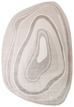 Eko Halı Amorf Tasarımlı Modern Viskon Halı UTP05 Cream Grey