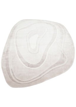 Eko Halı Amorf Tasarımlı Modern Viskon Halı UTP05 Cream Grey