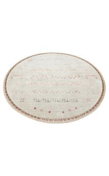 Eko Halı Zara Otantik Desen Özel Tezgah Halısı ZR 06 Beige Yuvarlak