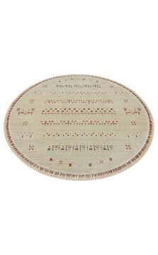 Eko Halı Zara Otantik Desen Özel Tezgah Halısı ZR 06 Beige Yuvarlak