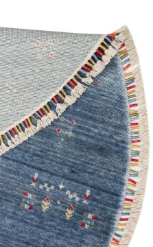 Eko Halı Zara Otantik Desen Özel Tezgah Halısı ZR 06 Blue Yuvarlak