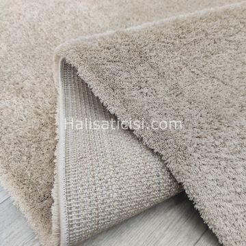 Melidia Halı Soffty Shaggy Özel Ebat Kesme Halı 1506A-BEJ