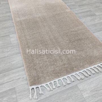 Melidia Halı Soffty Shaggy Özel Ebat Kesme Halı 1506A-BEJ 100 cm