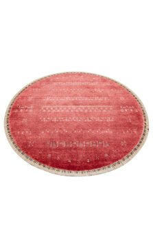 Eko Halı Zara Otantik Desen Özel Tezgah Halısı ZR 06 Red Yuvarlak