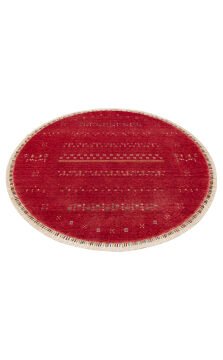 Eko Halı Zara Otantik Desen Özel Tezgah Halısı ZR 06 Red Yuvarlak