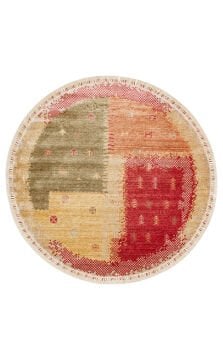 Eko Halı Zara Otantik Desen Özel Tezgah Halısı ZR 07 Beige Autumn Yuvarlak