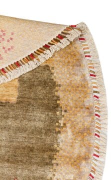 Eko Halı Zara Otantik Desen Özel Tezgah Halısı ZR 07 Beige Autumn Yuvarlak