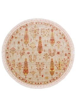 Eko Halı Zara Otantik Desen Özel Tezgah Halısı ZR 08 Beige Autumn Yuvarlak