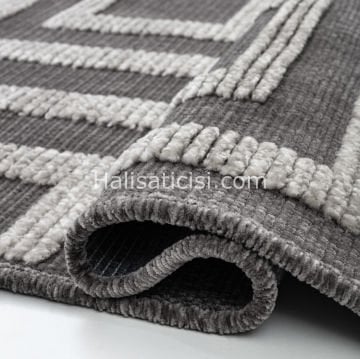 Lena Kabartmalı Kilim 4244 GRİ GRİ