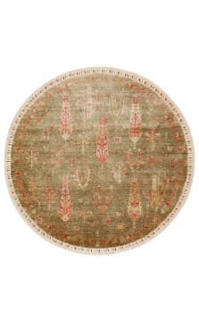 Eko Halı Zara Otantik Desen Özel Tezgah Halısı ZR 08 Beige Autumn Yuvarlak