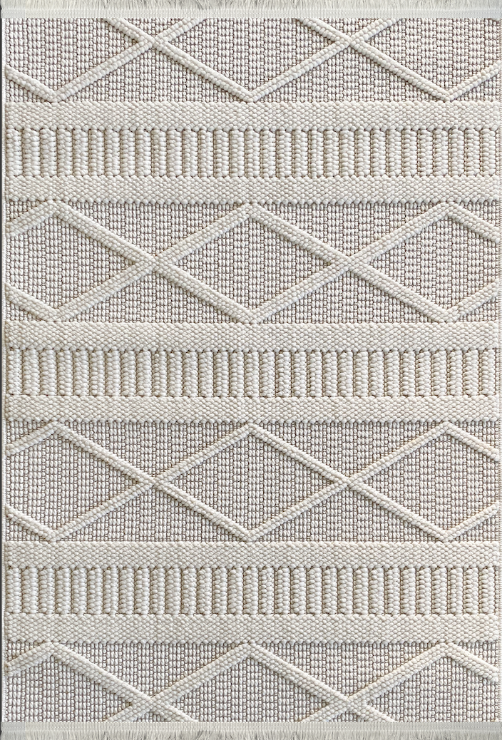 Woolen Tual Anti Alerjik Bukle Halı 8404 KREM