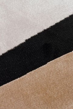 Eko Halı Amorf Tasarımlı Modern Viskon Halı UTP09 Cream Gold Black
