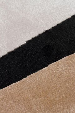 Eko Halı Amorf Tasarımlı Modern Viskon Halı UTP09 Cream Gold Black