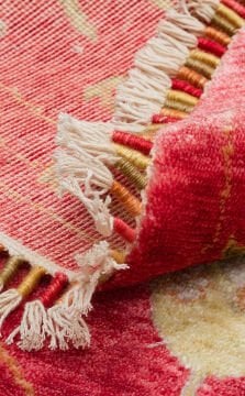 Eko Halı Zara Otantik Desen Özel Tezgah Halısı ZR 08 Red Yuvarlak