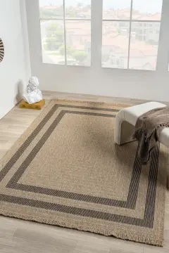 Seyran Halı İndia Hasır Görünümlü Halı 668 Siyah