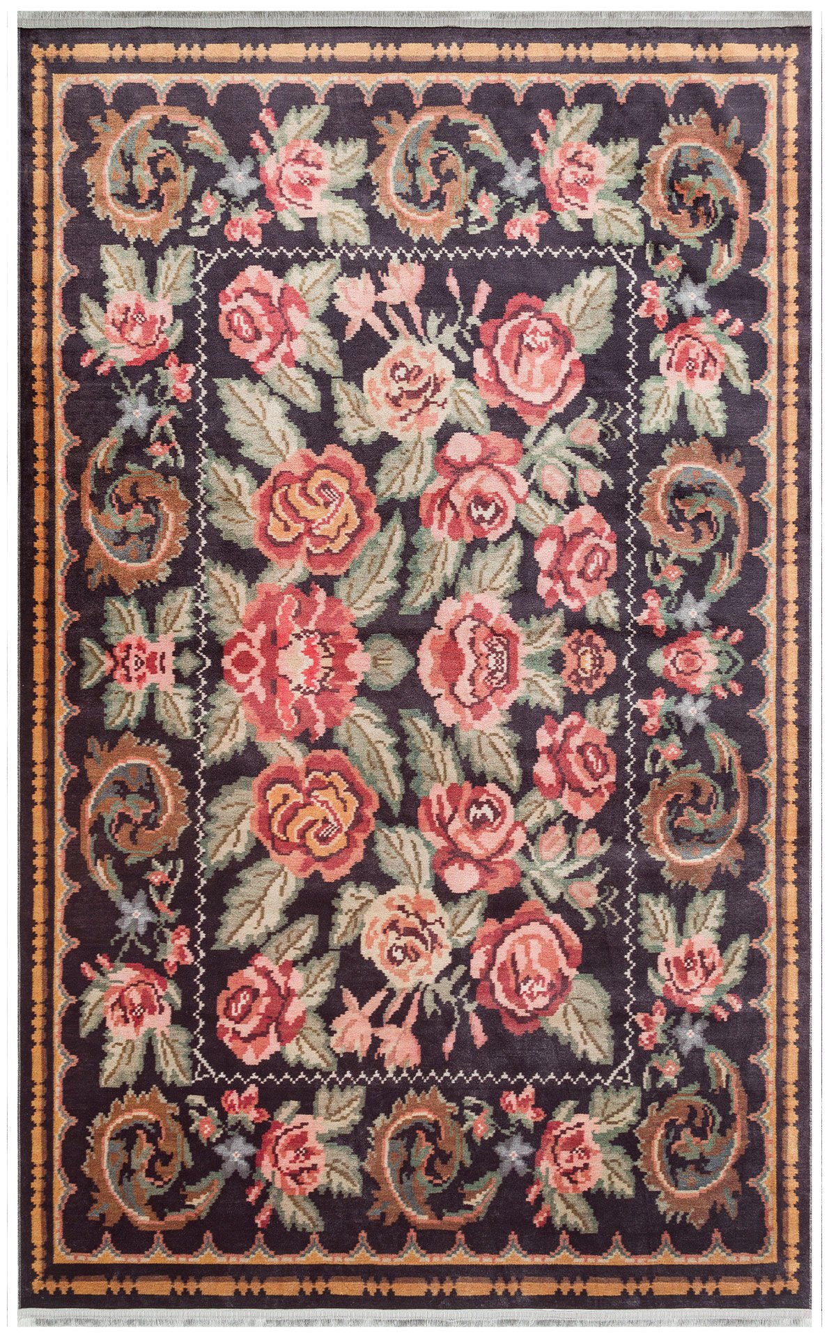 Eko Halı Antique Kaymaz Tabanlı Yıkanabilir Anti Alerjik ATK02 Black