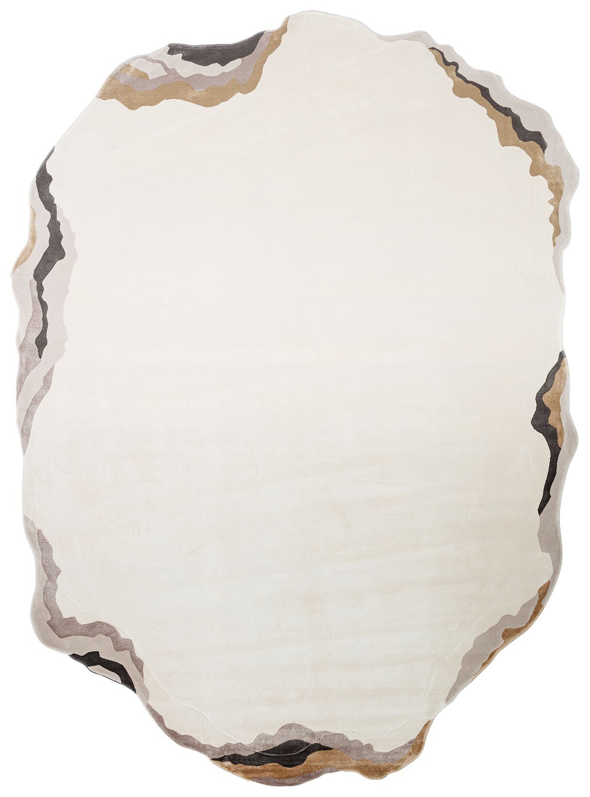 Eko Halı Amorf Tasarımlı Modern Viskon Halı UTP10 Cream Gold