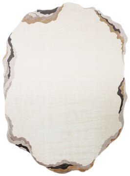 Eko Halı Amorf Tasarımlı Modern Viskon Halı UTP10 Cream Gold