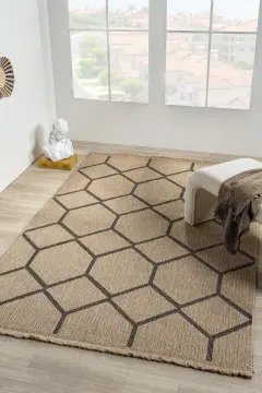 Seyran Halı İndia Hasır Görünümlü Halı 669 Siyah