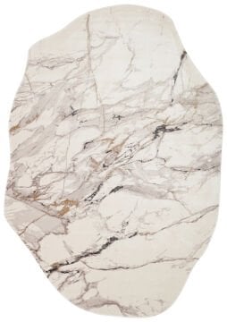 Eko Halı Amorf Tasarımlı Modern Viskon Halı UTP12 Cream Grey