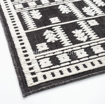 Lena Kabartmalı Kilim C045 ANTRASİT KREM
