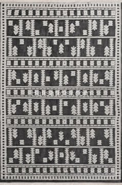 Lena Kabartmalı Kilim C045 ANTRASİT KREM 100x218