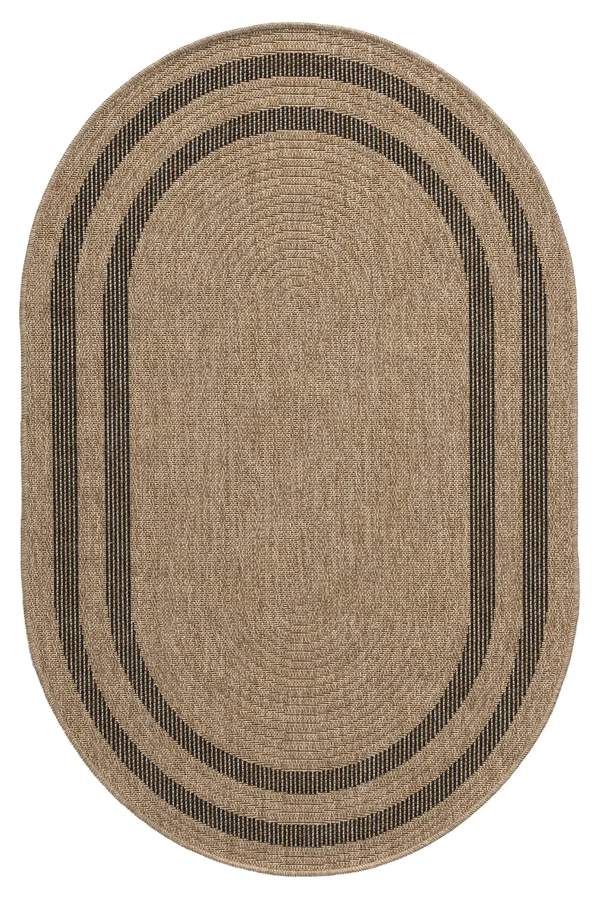 Seyran Halı İndia Hasır Görünümlü Oval Halı 668 Siyah