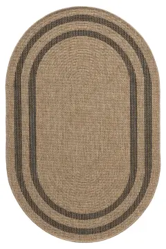 Seyran Halı İndia Hasır Görünümlü Oval Halı 668 Siyah