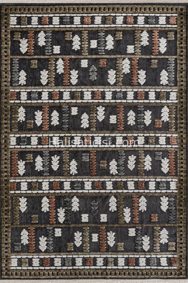 Lena Kabartmalı Kilim C045 TERRA YEŞİL