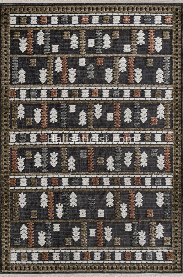 Lena Kabartmalı Kilim C045 TERRA YEŞİL 100x218