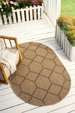 Seyran Halı İndia Hasır Görünümlü Oval Halı 669 Siyah