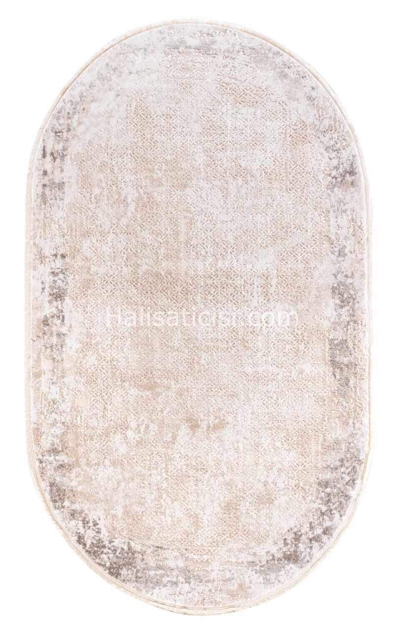 Ezgi B087X-BEYAZ KAHVE OVAL 121x180